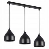LAMPA SUFITOWA LED LOFT 3X E27 CZARNA STAL WISZĄCA ŻYRANDOL