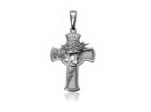 ELEGANCKI OKSYDOWANY SREBRNY KRZYŻYK KRZYŻ MĘSKI TWARZ JEZUSA CHYRYSTUSA