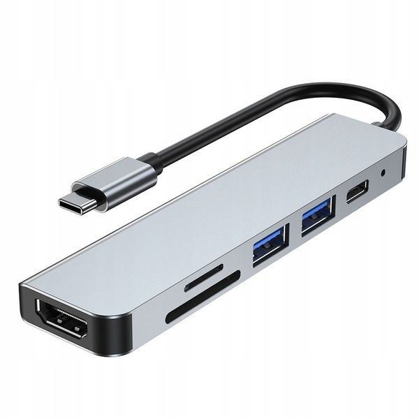 ROZDZIELACZ ADAPTER HUB HDMI TYPE-C USB-C SD MICRO-SD DO MACBOOK M1 M2 M3 zdjęcie 4