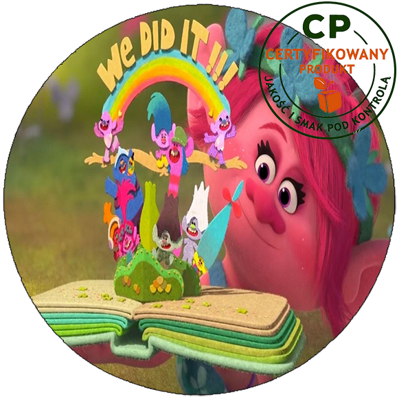 Opłatek na tort Trolls Trolle zdjęcie 1