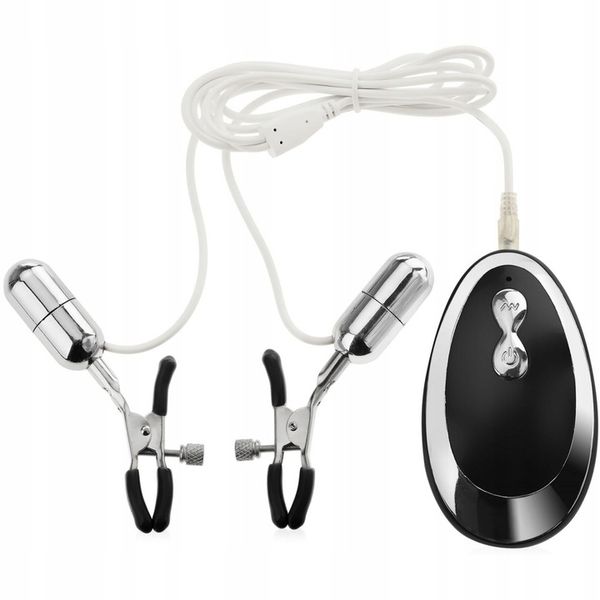 Wibrujące zaciski klamry na sutki 20 mocnych funkcji wibracje BDSM gadżet zdjęcie 1