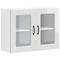 Szafka ścienna kuchenna ze szklanymi drzwiami, Kalmar, biała