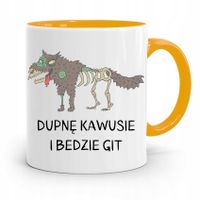 Kubek Żółty Weterynarza Dupnę Kawusie I Będzie Git Z Nadrukiem Ze Zdjęciem