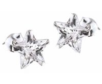 Delikatne srebrne kolczyki gwiazdki z cyrkonią srebro 925 K0329