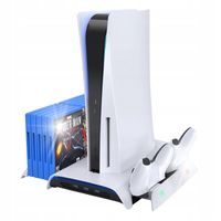 2 x Podstawka Chłodząca RGB Kiwi Home PB01 DO PS5 Ładowanie Biała