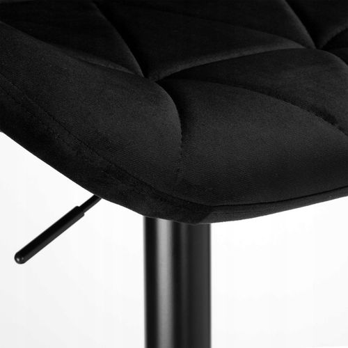 KRZESŁO BAROWE OBROTOWE REGULOWANE PIKOWANE HOKER WELUROWY CZARNY na Arena.pl