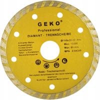 Tarcza diamentowa 115 mm Turbo GEKO G00260