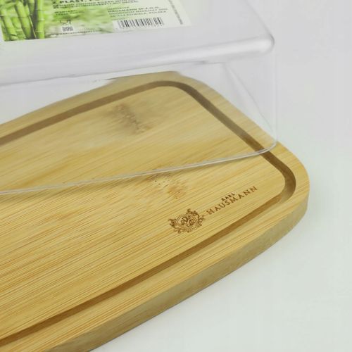 MASELNICZKA BAMBUSOWA Z PLASTIKOWĄ POKRYWĄ POJEMNIK DO PRZECHOWYWANIA MASŁA na Arena.pl