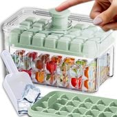 FOREMKA NA KOSTKI LODU KOSTKARKA FORMA NA LÓD POJEMNIK Z POKRYWKĄ 56 KOSTEK