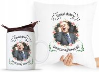 Zestaw Poduszka + Kubek Po Platforma Donald Tusk Z Nadrukiem Ze Zdjęciem