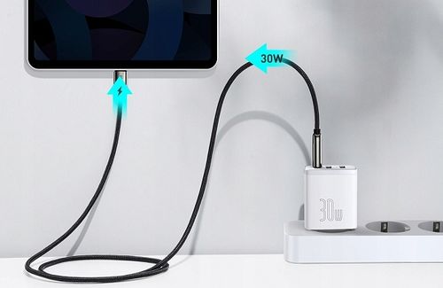 BASEUS SZYBKA ŁADOWARKA SIECIOWA 3xUSB USB-C 30W ZASILACZ DO TELEFONU AFC na Arena.pl