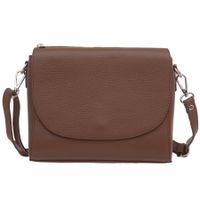 VERA PELLE torebka damska skórzana listonoszka 3 komorowa V020 brązowa