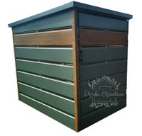 Wiata śmietnikowa spad tył 1,3x2m zielona + drewno Schowek ogrodowy