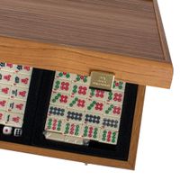 Kafelki Cesarza – ekskluzywny zestaw Mahjong w rzeźbionej ramie z orzecha