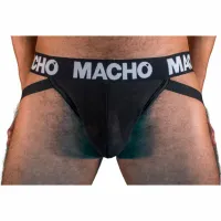 macho mx25nn jockstrap czarny l - elastyczny, połprzezroczysty