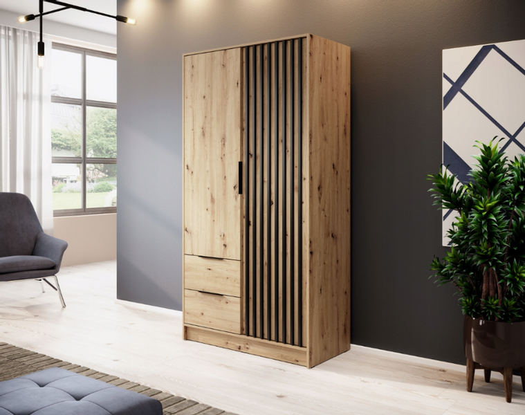 Szafa Lamele 105cm Dąb Artisan NELA PS zdjęcie 1