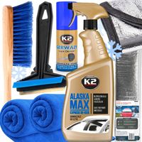 K2 ZESTAW DO ODMRAŻANIA SAMOCHODU ALASKA ODMRAŻACZ SKROBACZKA OSŁONA SZYBY