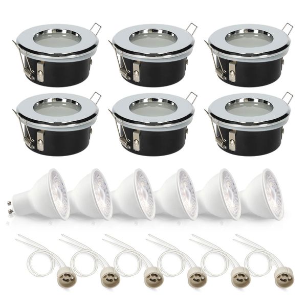 6x oprawa halogenowa LUMO11 chrom +LED GU10 5W neutralna biała PREMIUM zdjęcie 4