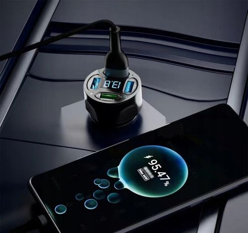 MOCNA SZYBKA ŁADOWARKA SAMOCHODOWA 4x USB PD QC 3.0 66W DO TELEFONU DO AUTA na Arena.pl