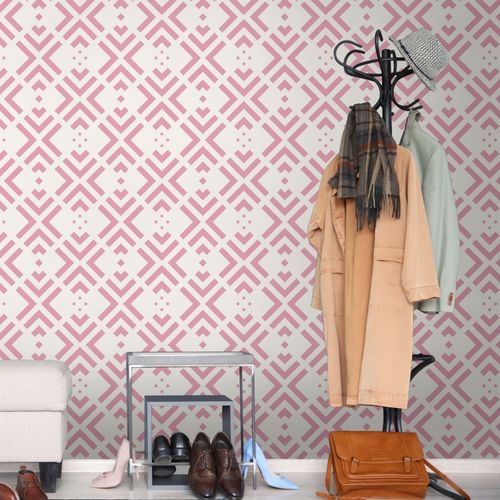 Tapeta Ścienna RÓŻOWY Wzór GEOMETRYCZNY Abstrakcja na Arena.pl