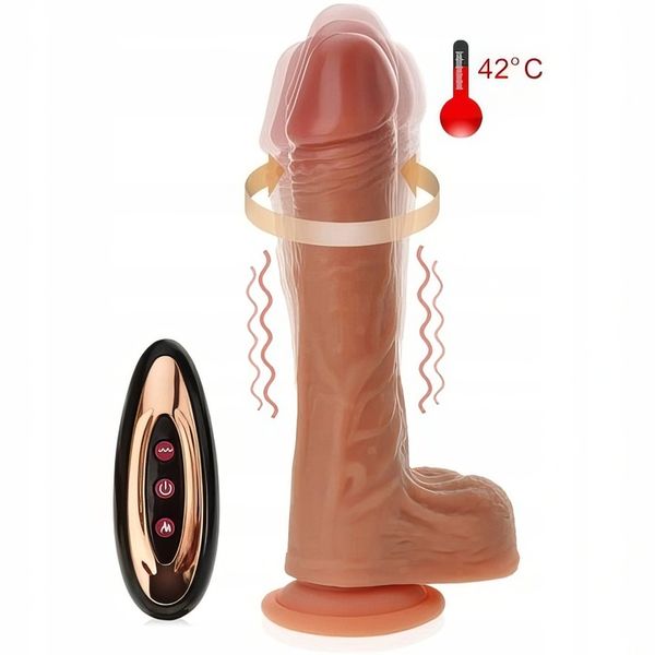 Realistyczne Dildo Penis Podgrzewany Ruch Posuwisto Rotacyjny Sex Wibrator zdjęcie 12