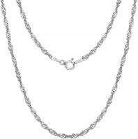 Łańcuszek srebrny singapur rodowany damski naszyjnik srebro próba 925 60 cm