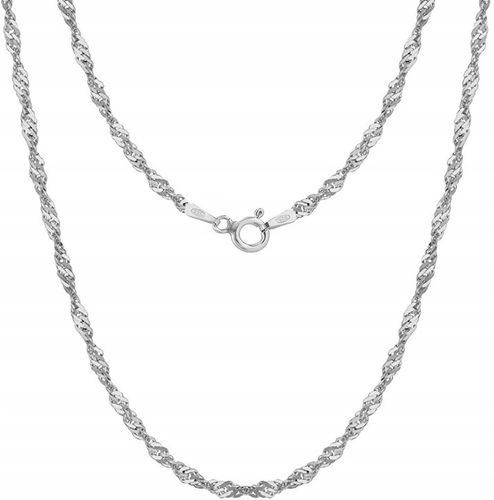 Łańcuszek srebrny singapur rodowany damski naszyjnik srebro próba 925 60 cm na Arena.pl