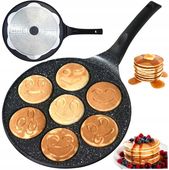 Marmurowa PATELNIA do NALEŚNIKÓW jajek PANCAKES patelnia INDUKCJA BUŹKI