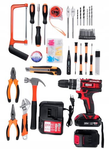 WIERTARKO WKRĘTARKA UDAROWA Z UDAREM ZESTAW NARZĘDZI +2xAKU +BITY na Arena.pl