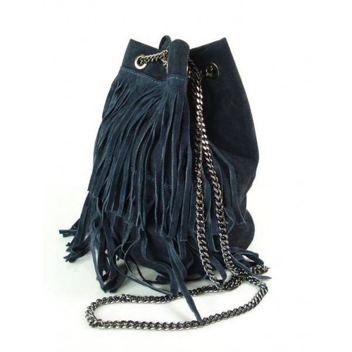 ZAMSZOWA LISTONOSZKA WOREK FRĘDZLE WŁOSKA SKÓRZANA GRANATOWA TOREBKA WL45BS na Arena.pl