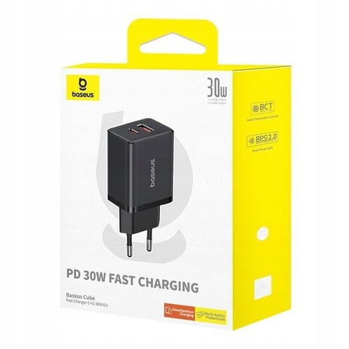 Ładowarka sieciowa Baseus Cube C+U 30W EU cluster black na Arena.pl