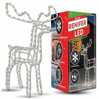 DUŻY ŚWIECĄCY RENIFER 115CM 312LED ZIMNY BIAŁY DEKORACJA ŚWIĄTECZNA JELONEK