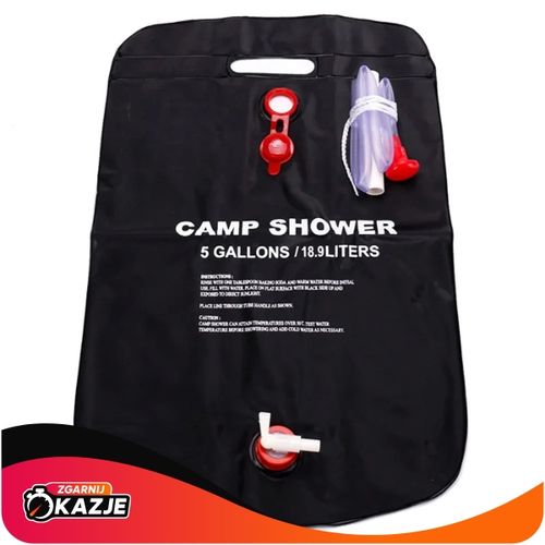 PRYSZNIC SOLARNY 20L KEMPINGOWY TURYSTYCZNY POLOWY BIWAKOWY NAGRZEWA WODĘ na Arena.pl