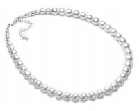 Perły Białe Naszyjnik Klasyczny Perełki Szklane 50cm Z Pereł Jablonex Modny