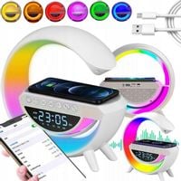 LAMPKA NOCNA LED RADIO FM ŁADOWARKA BUDZIK GŁOŚNIK RGB ZEGAR