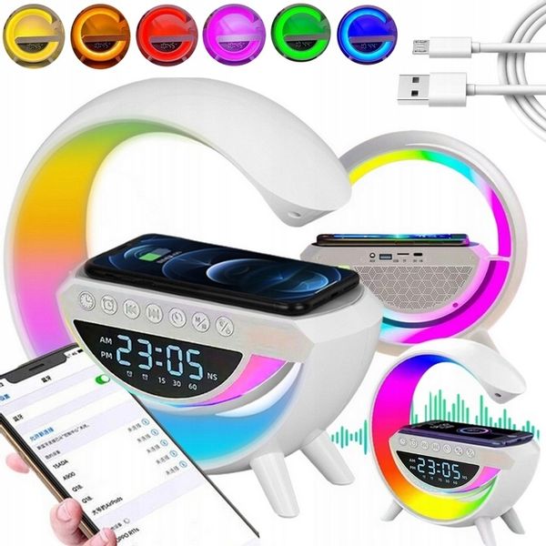 LAMPKA NOCNA LED RADIO FM ŁADOWARKA BUDZIK GŁOŚNIK RGB ZEGAR zdjęcie 1