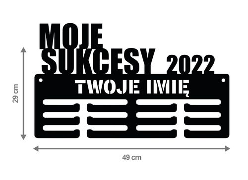 Wieszak na medale MOJE SUKCESY 2022 twoje imię dowolny tekst 291.3 na Arena.pl