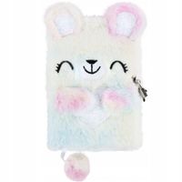 PAMIĘTNIK PLUSZOWY SEKRETNIK Z KŁÓDKĄ MIŚ NOTATNIK