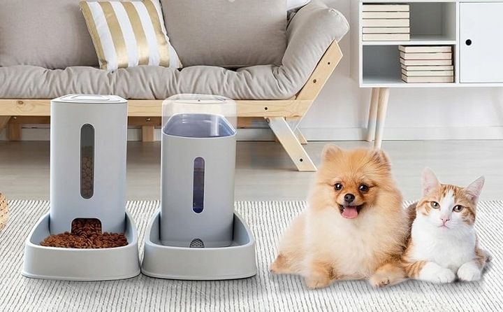 Zestaw automatycznych podajników Karmy i wody dla Psa kota 3,8l x 2szt zdjęcie 4