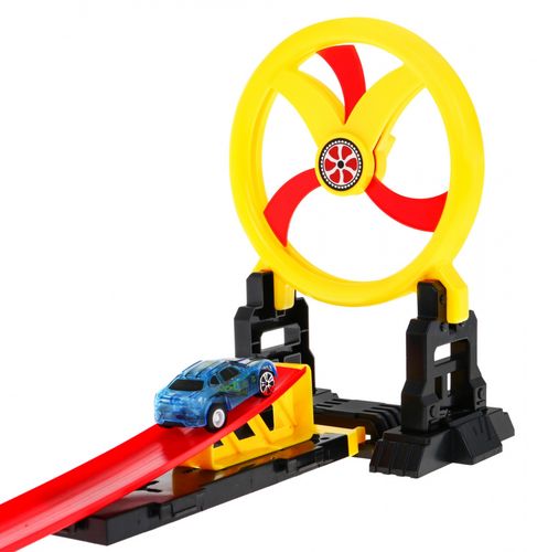 Tor Wyścigowy Dla Dzieci 3+ Ruchoma Obręcz + 2 Autka Led + 3 Pętle 360 Dla na Arena.pl