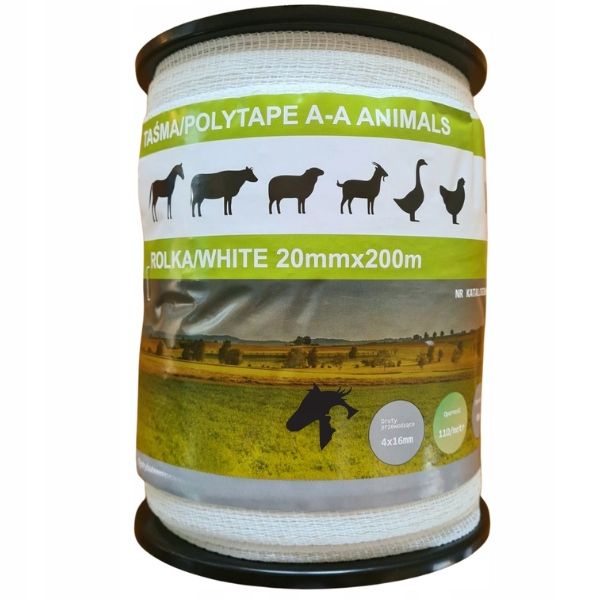 TAŚMA OGRODZENIOWA BASIC DLA KONI 200 MB / 20 MM BIAŁA PASTUCH zdjęcie 3