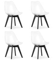 Krzesło przezroczyste skandynawskie MARK czarne nogi 4 szt. loft kuchnia