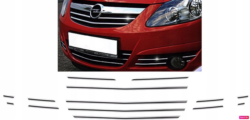 OPEL CORSA D - LISTWY CHROM na GRILL ATRAPĘ zdjęcie 4