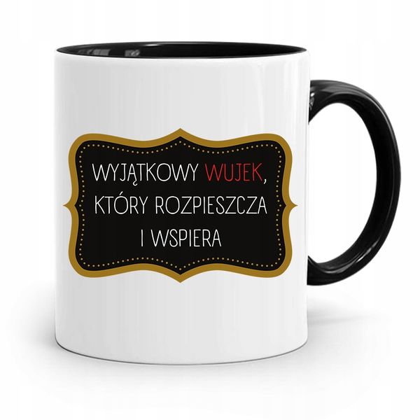 Kubek Czarny Prezent Dla Wujka Wyjątkowy Wujek Z Nadrukiem Ze Zdjęciem zdjęcie 1