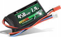 Akumulator Lipo 2 ogniwa 7,4V 450mAh 50C złącze JST 55x30x9 mm 32g