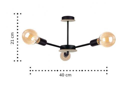Lampa sufitowa 3xE27 SUN WOOD BLACK na Arena.pl