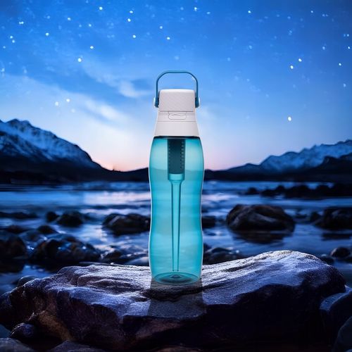 Butelka Filtrująca Na Wodę Bidon Aqualogis Aqua&Go Tritan - Granatowa 750ml na Arena.pl