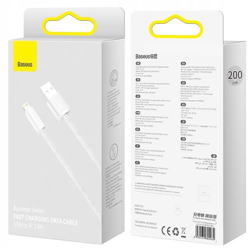 Kabel USB do Lightning Baseus Dynamic, 2.4A, 2m (biały) na Arena.pl
