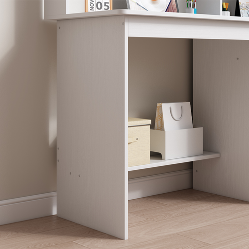 BIURKO KOMPUTEROWE BIAŁE LOFT POD LAPTOP KOMPUTER SKANDYNAWSKI Z 7 PÓŁKAMI na Arena.pl