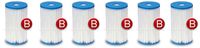 6 x filtr do pompy komplet typ b intex 29005